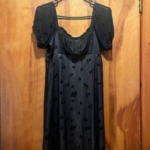 90s Inspired Black Puff Sleeve Dress